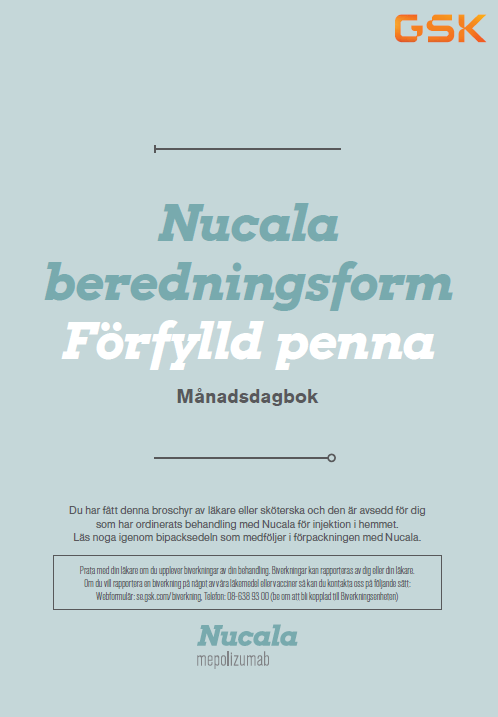 Nucala beredningsform förfylld penna månadsdagbok